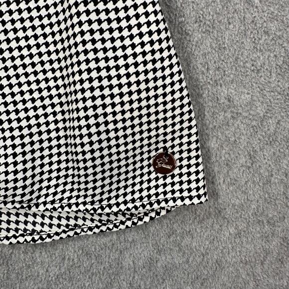 Guess Houndstooth Sleeveless Blouse Women's Small Black/White Keyhole Top - Picture 2 of 8